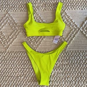 Forever 21 | Citron Bikini Top Sz M Bottoms Sz L